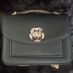 Cute black purse with gold chain